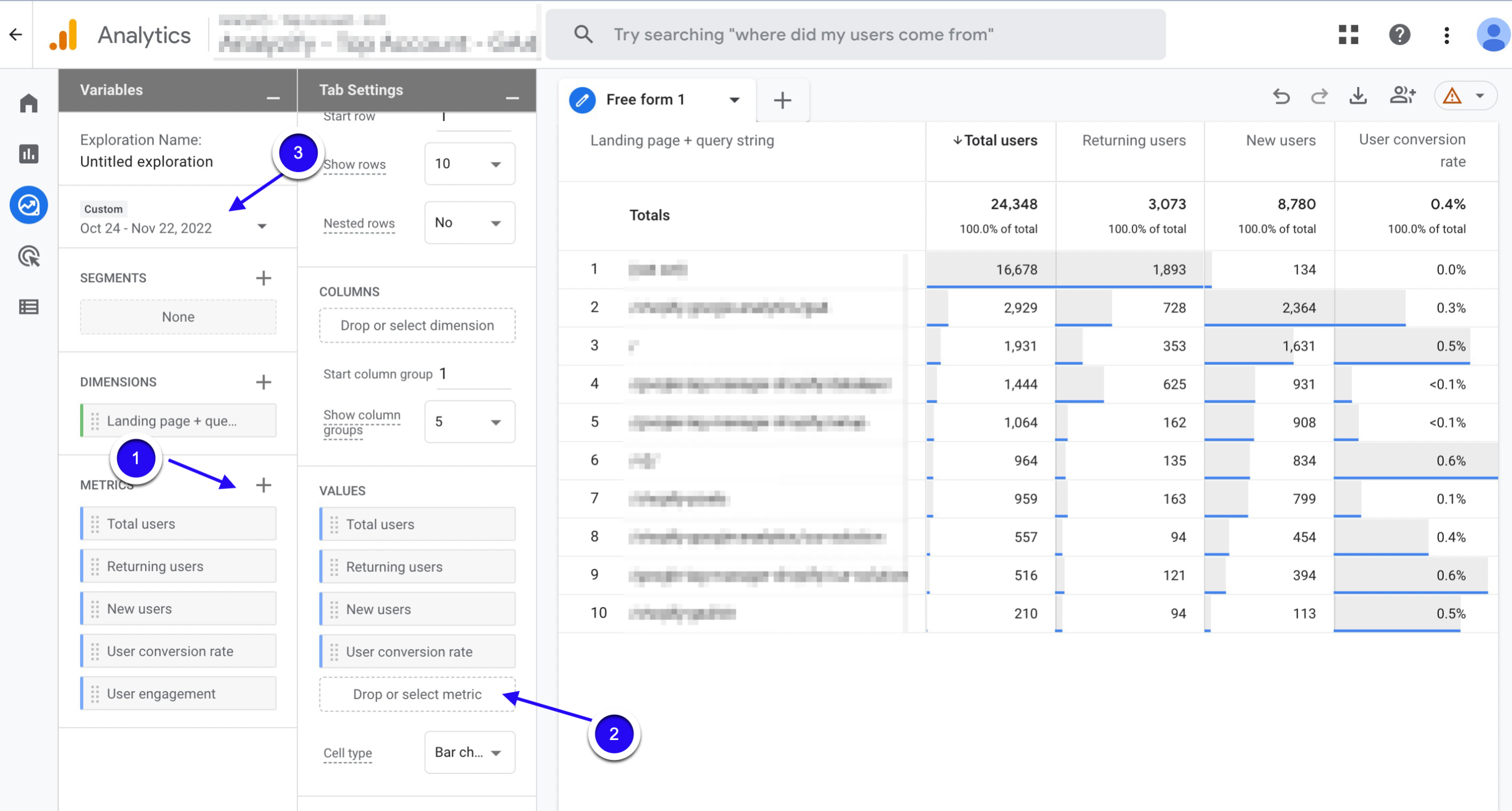 Add and compare the metrics