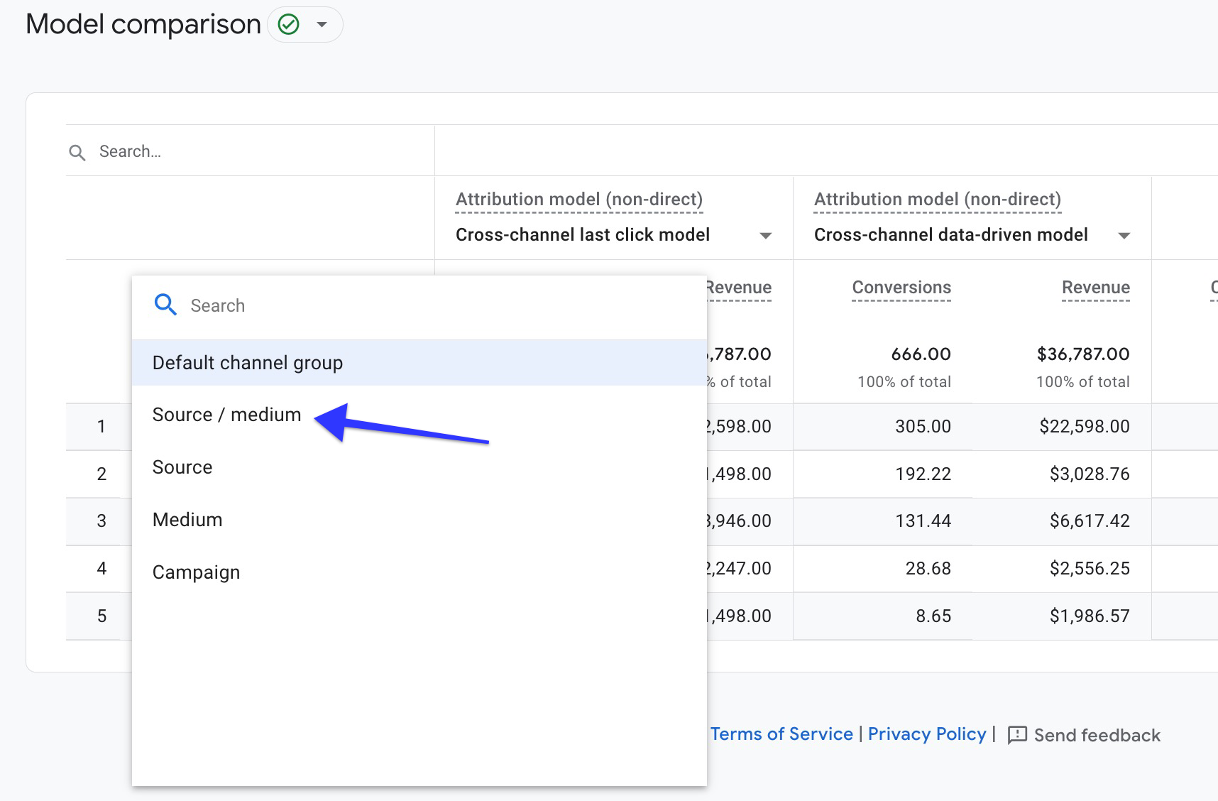  Select Source/Medium 