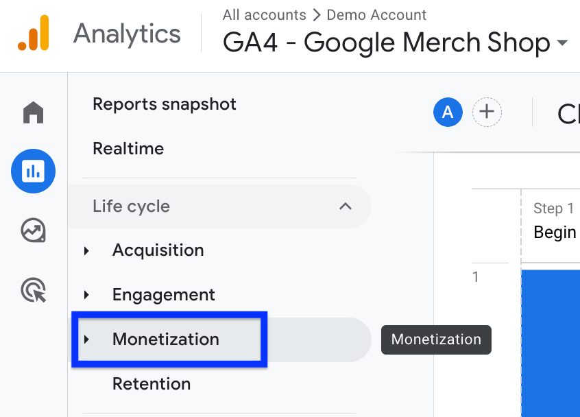 Click on Monetization