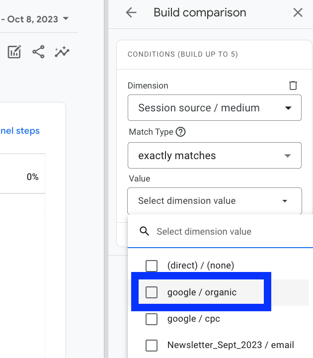 Select dimension value