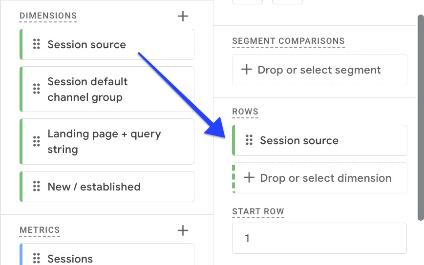 Move Session source to Rows