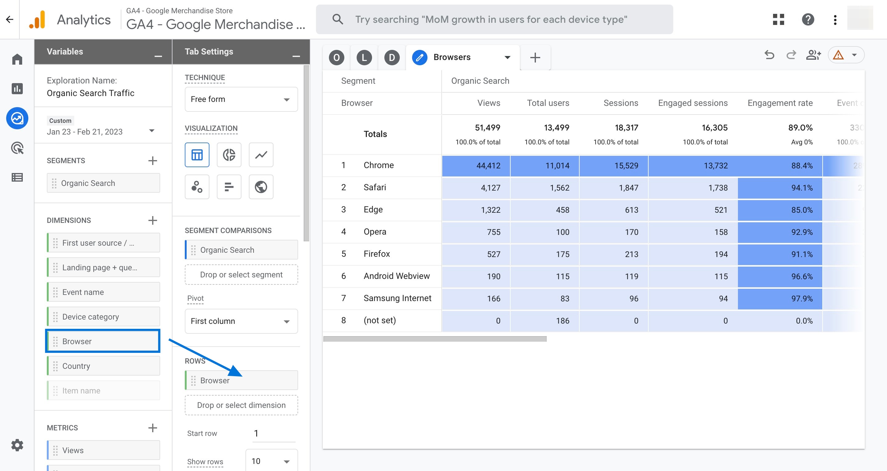 Add dimension & see your report