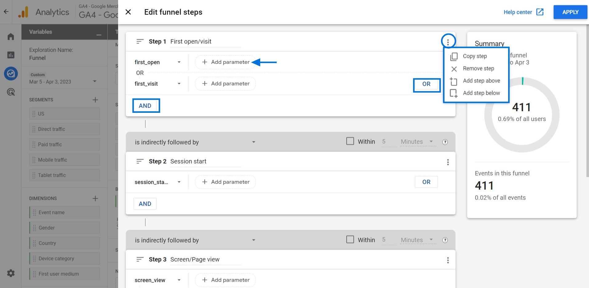 Edit Funnel Steps