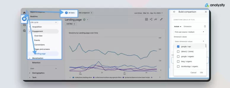 Filter & segment the report