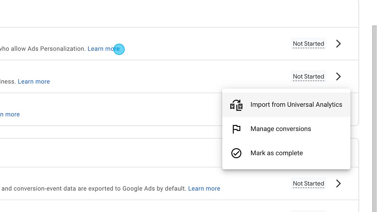 Import from Universal Analytics