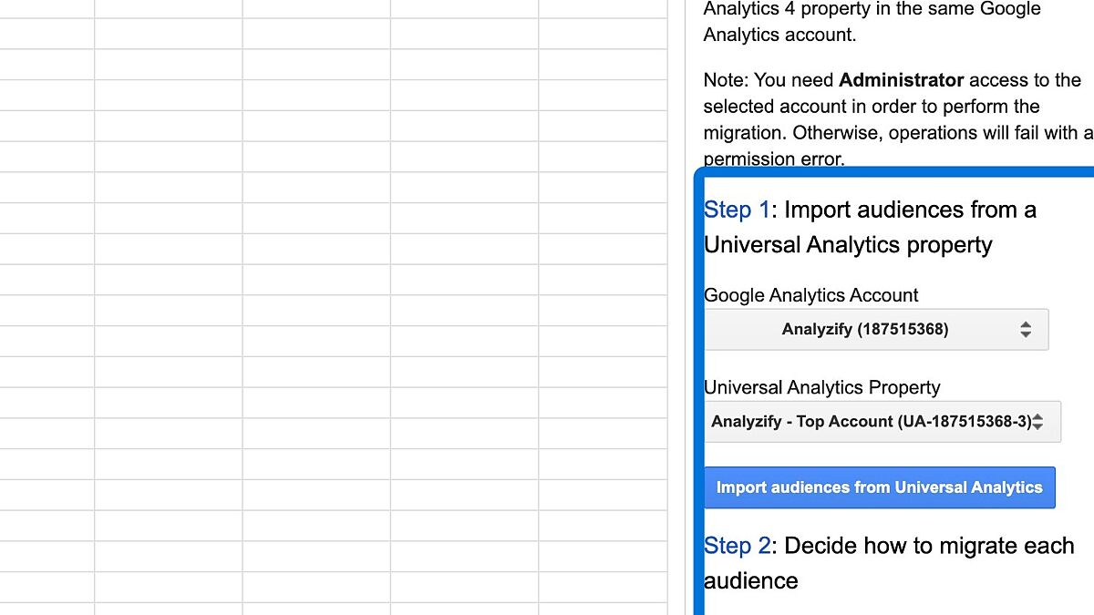 Import Audiences from Universal Analytics