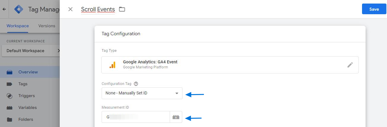 Choose Your Configuration Tag and Measurement ID