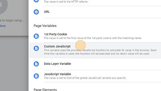 Select "Custom JavaScript"