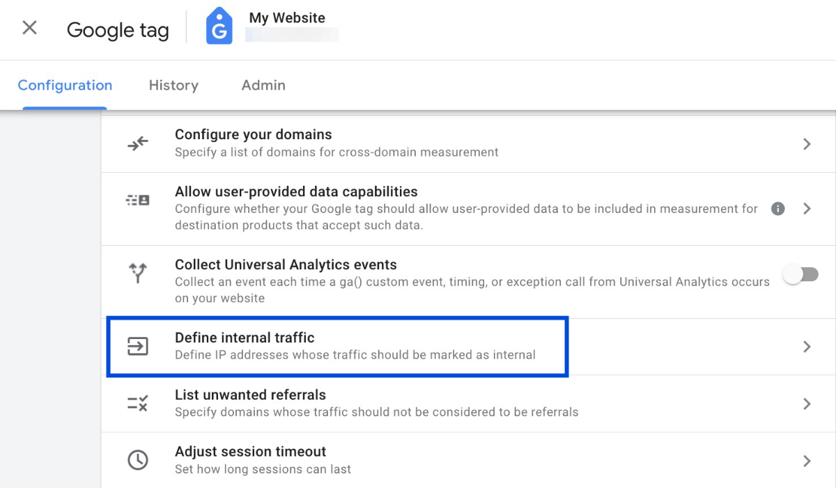 Define internal traffic in GA4