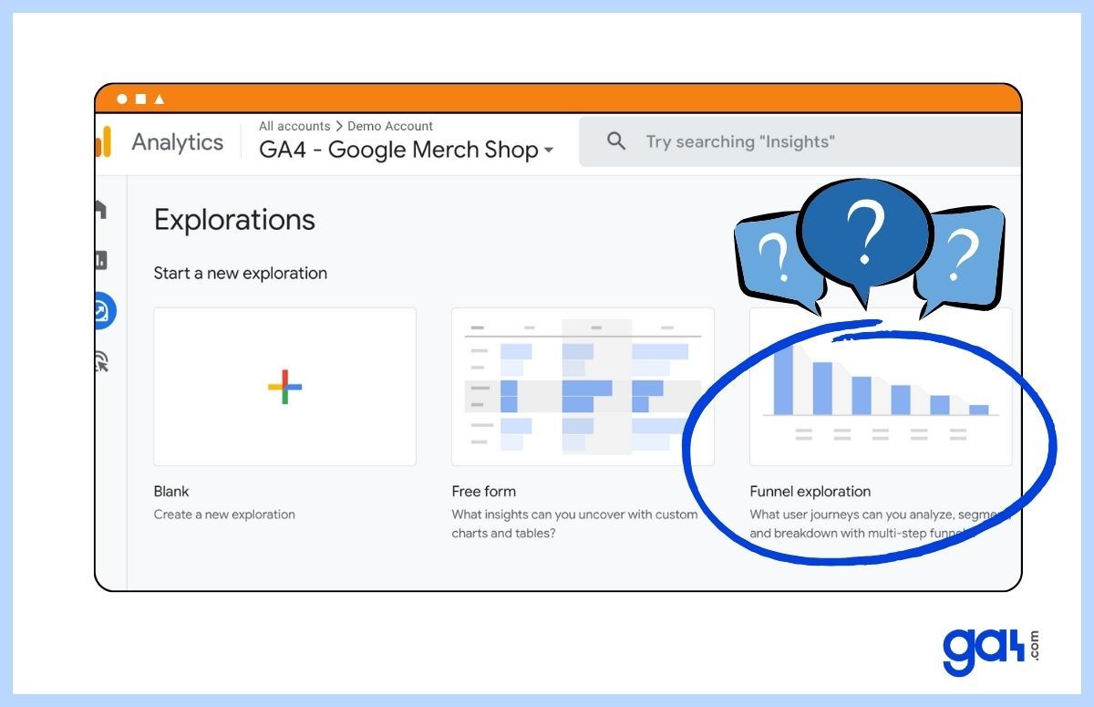 Funnel exploration in GA4