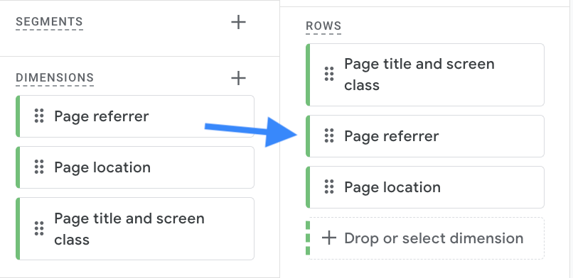 Move metrics and dimensions