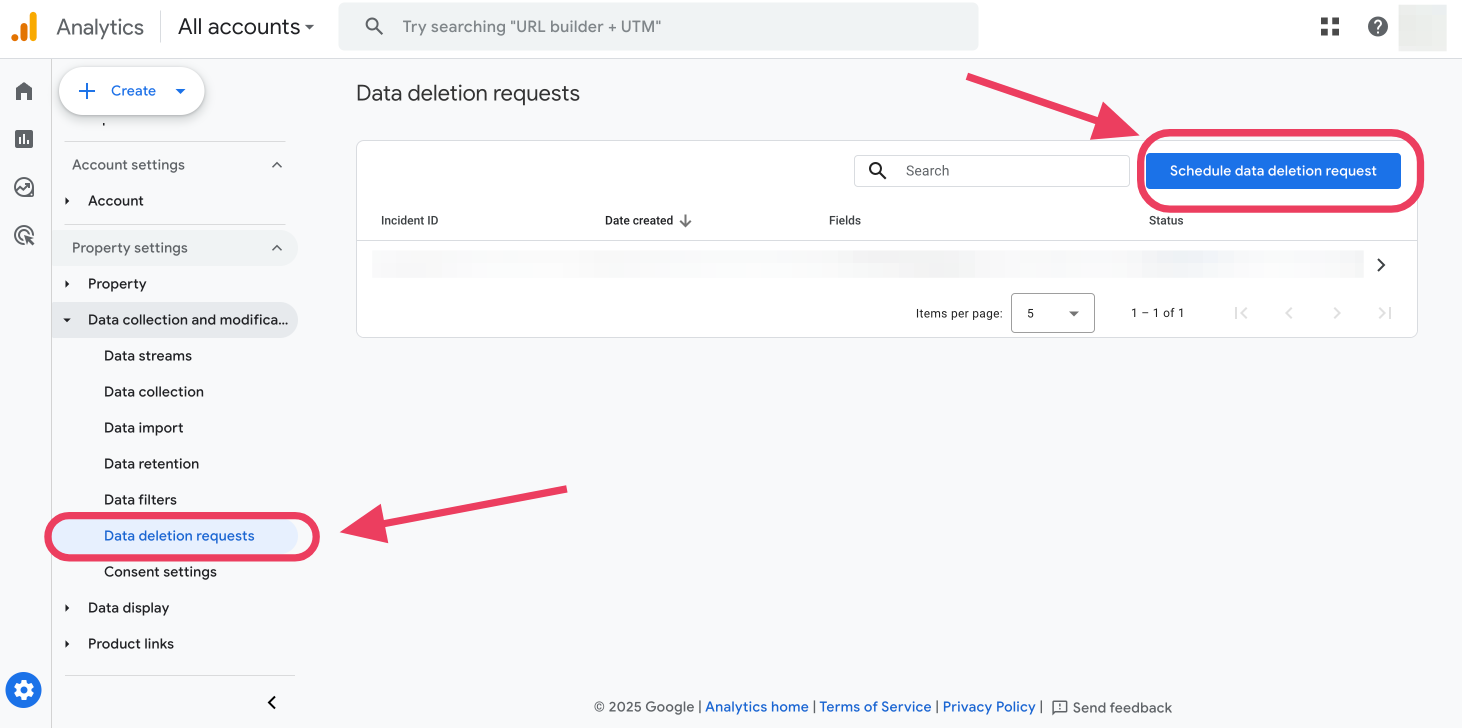 Step 3: Schedule a Data Deletion Request