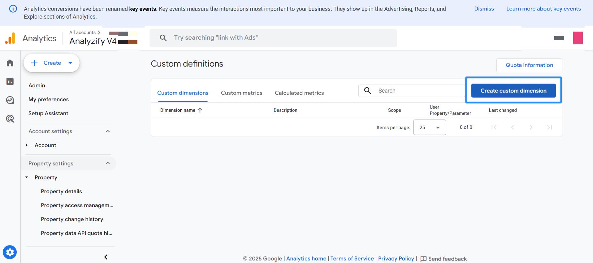 Create Custom Dimensions and Metrics