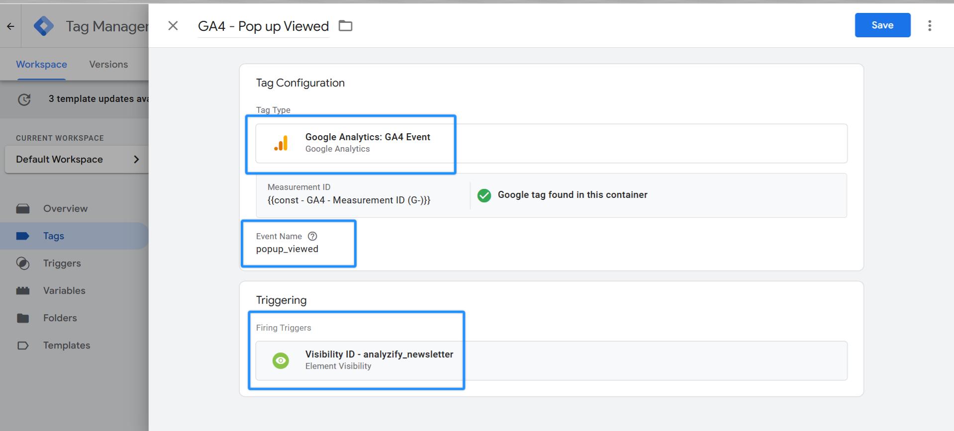 Set Up a GA4 Event Tag for Popup Views