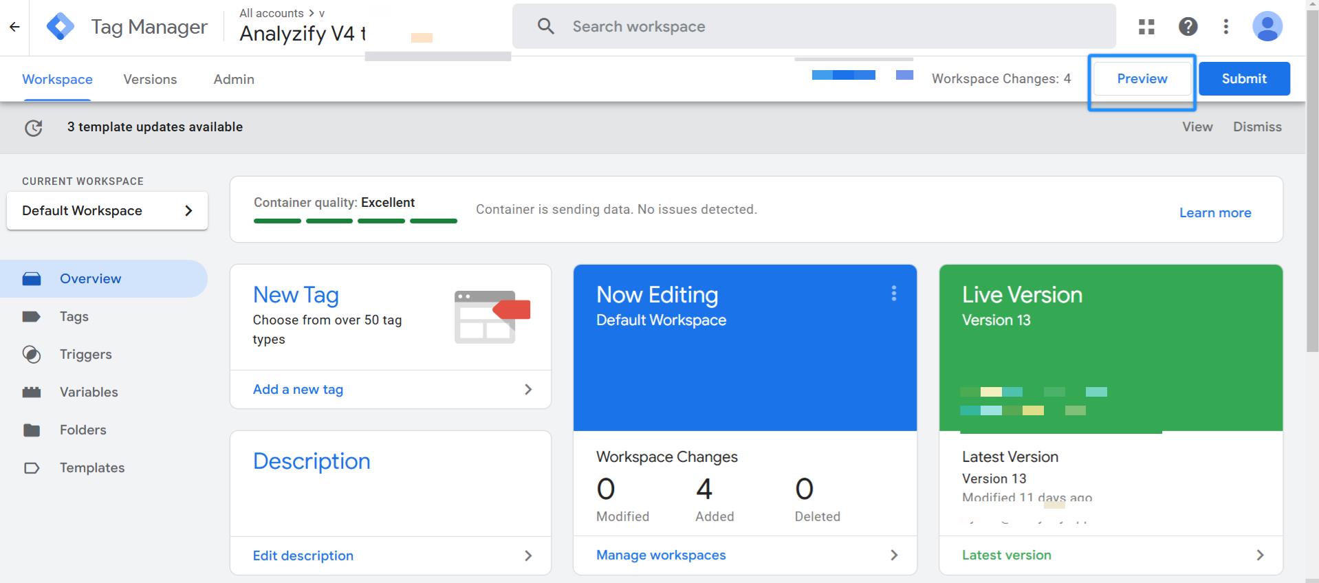 Enable GTM Preview Mode