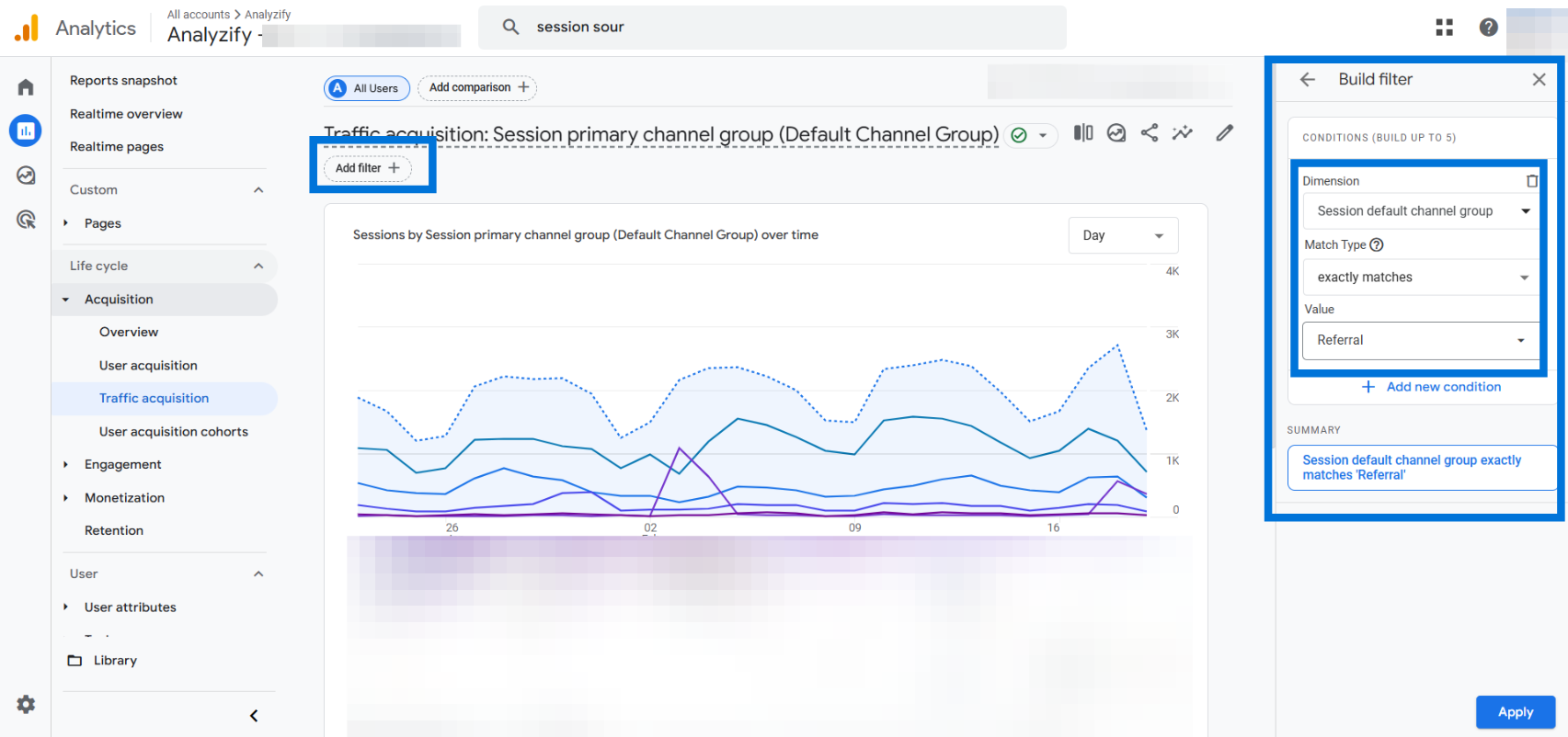 Filter for Referral Traffic