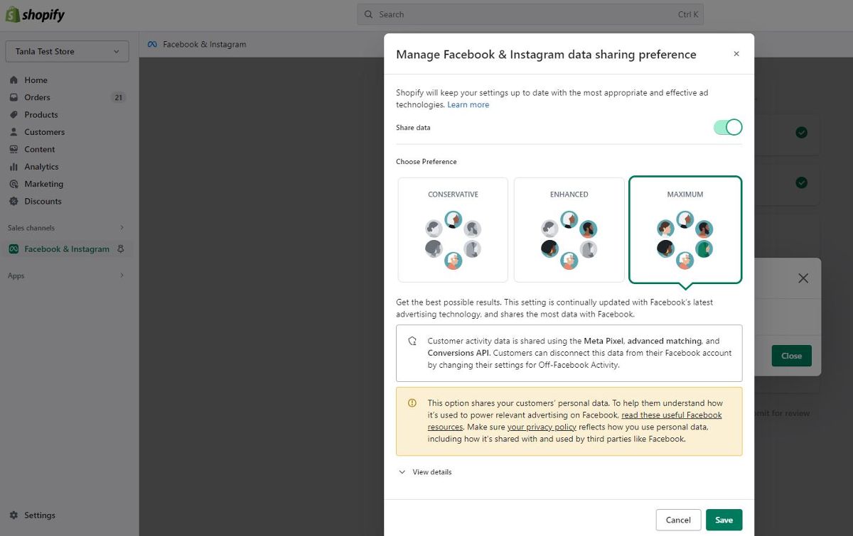 Set Up Data Sharing Settings