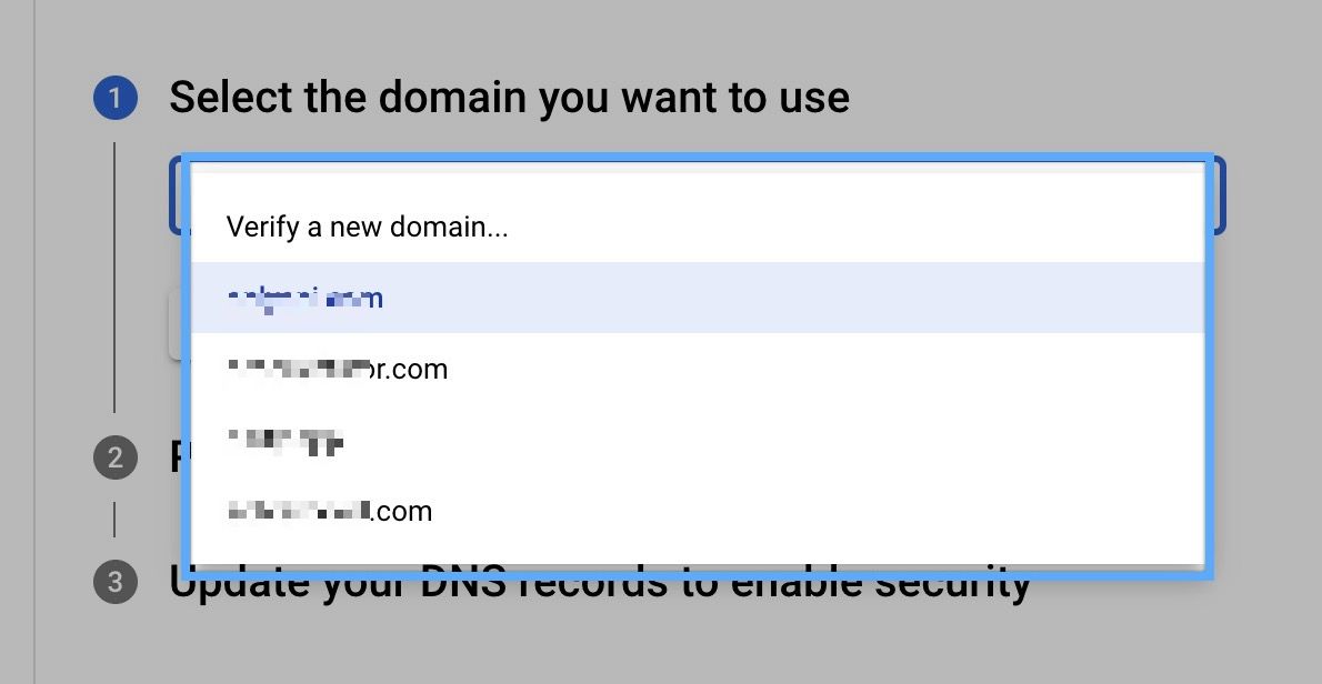 Select the Domain
