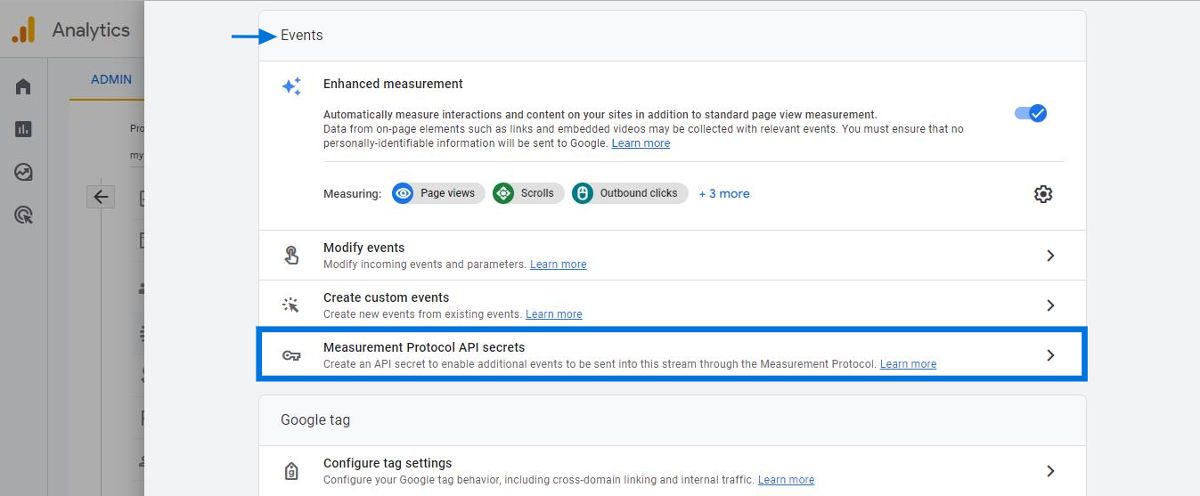 Find the Measurement Protocol API Secret