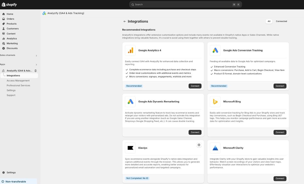 Analyzify's Integrations without GTM