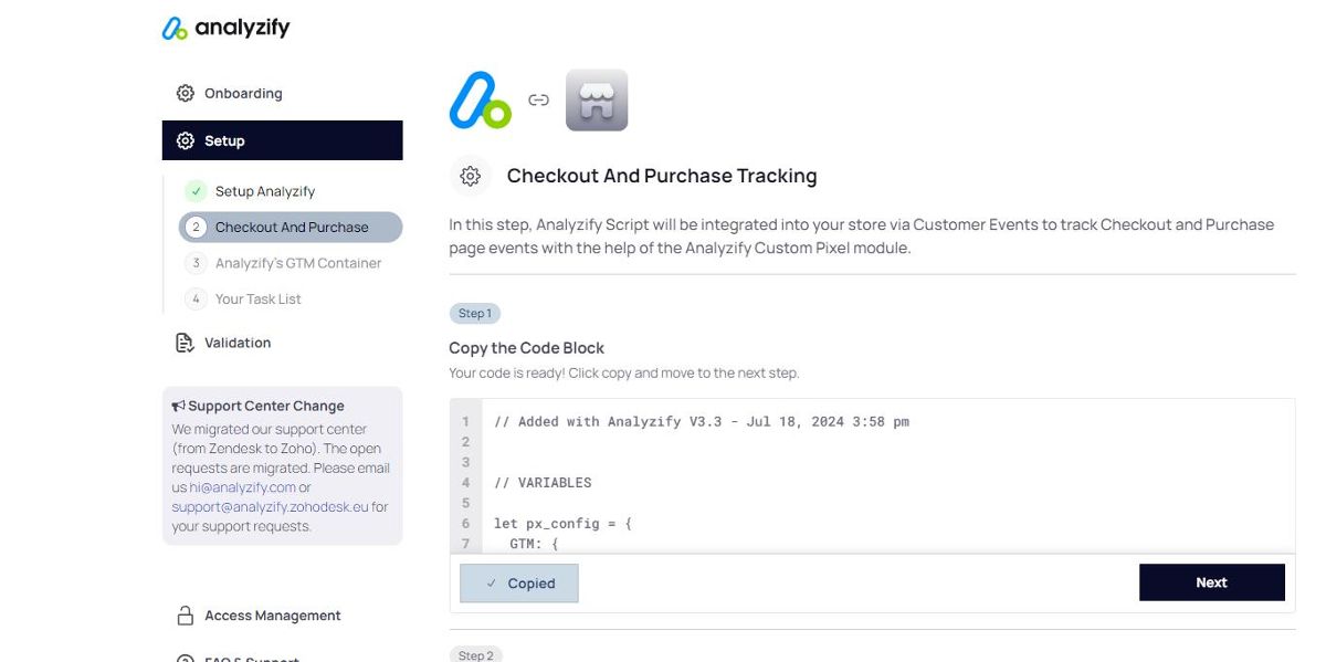 Copy Analyzify Custom Pixel Module