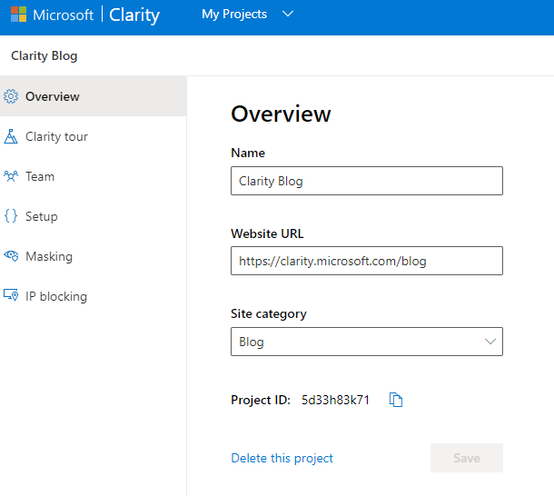 Microsoft Clarity Project ID