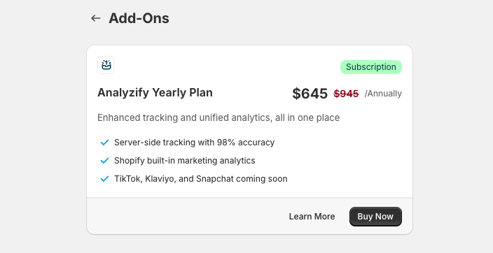 Analyzify Yearly Plan