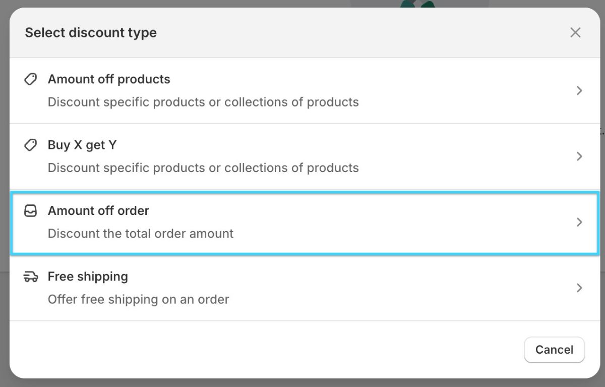 Select discount type