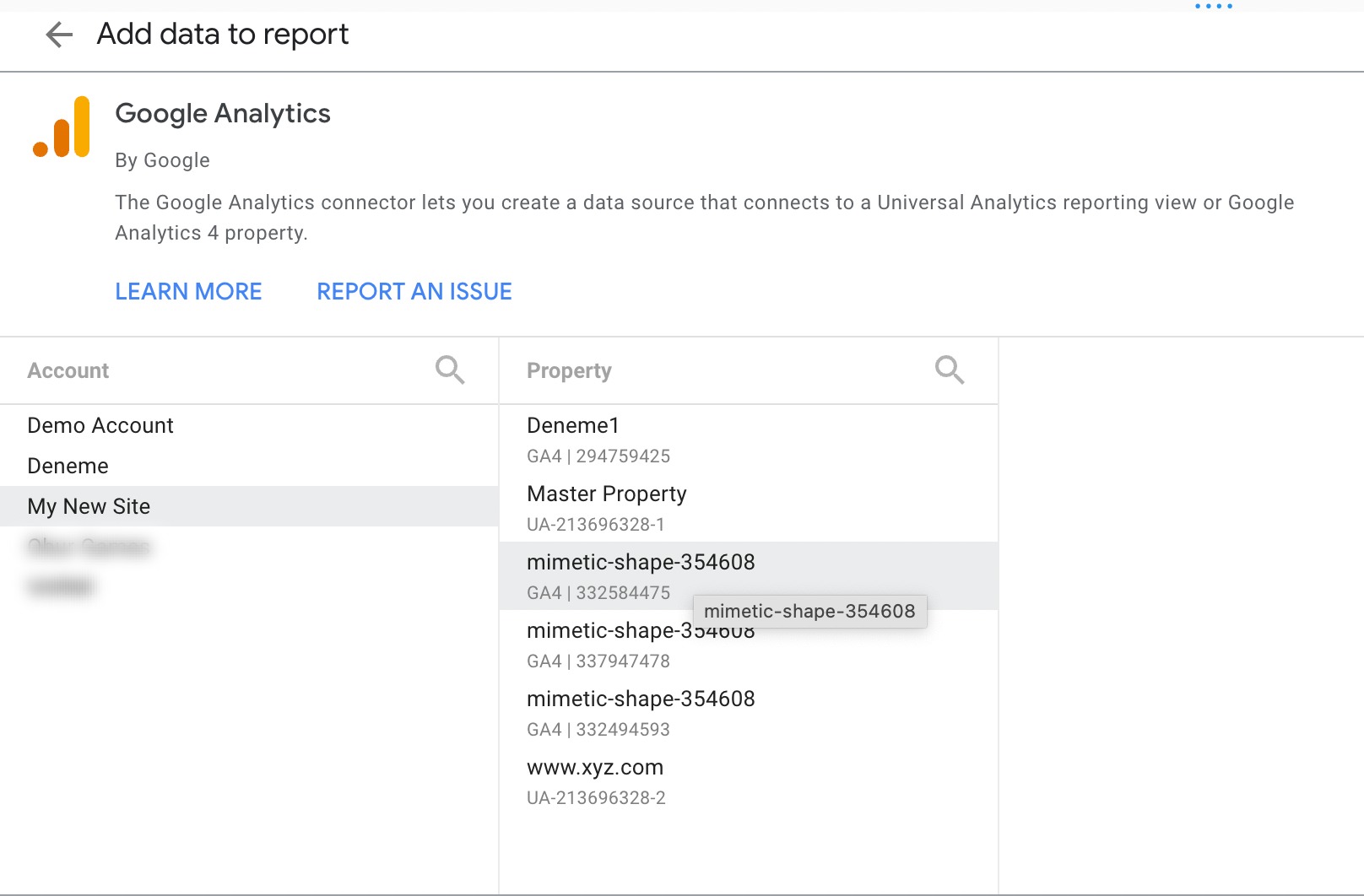 Choose the data source