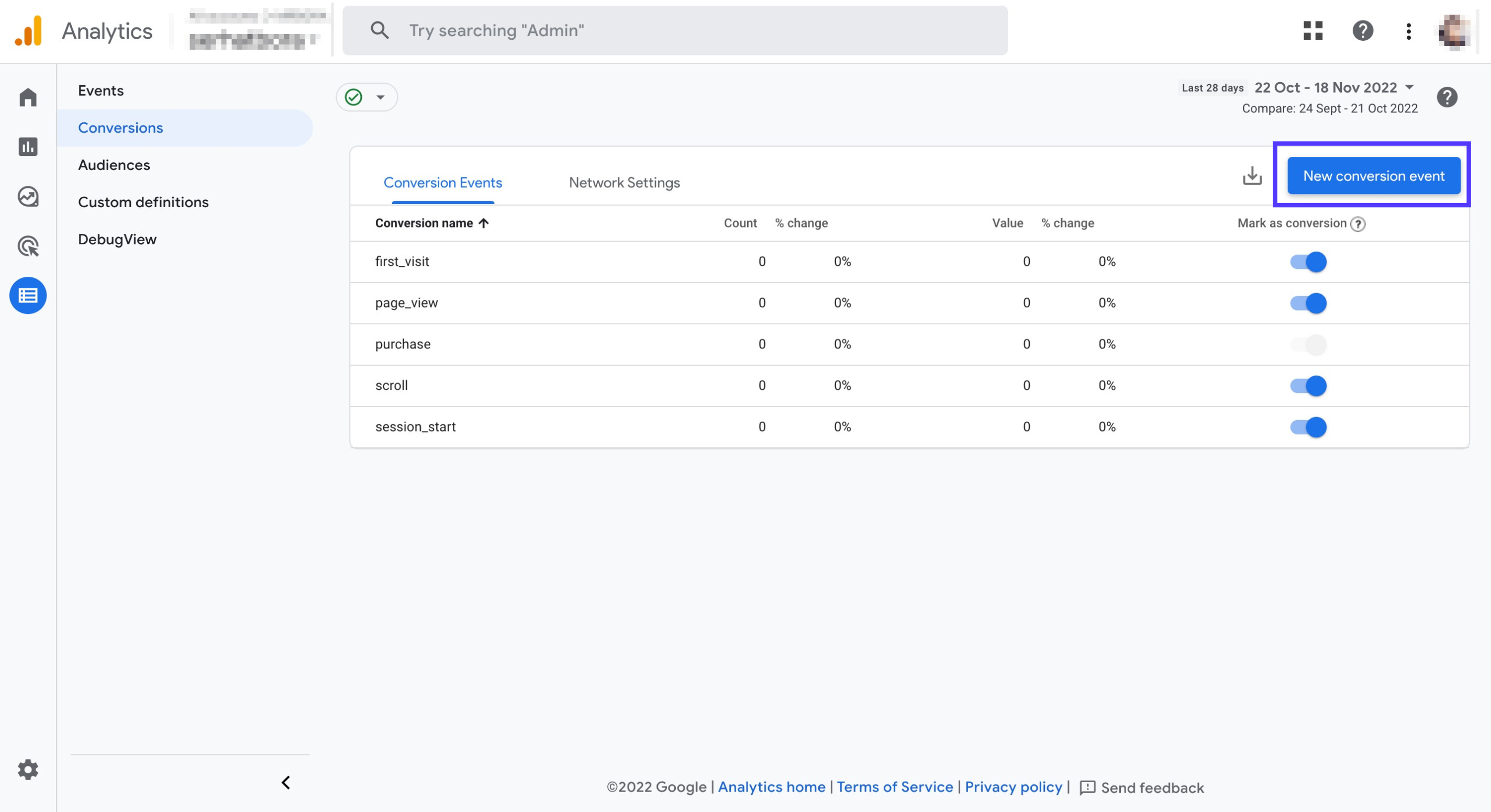 Creating new conversion events - GA4