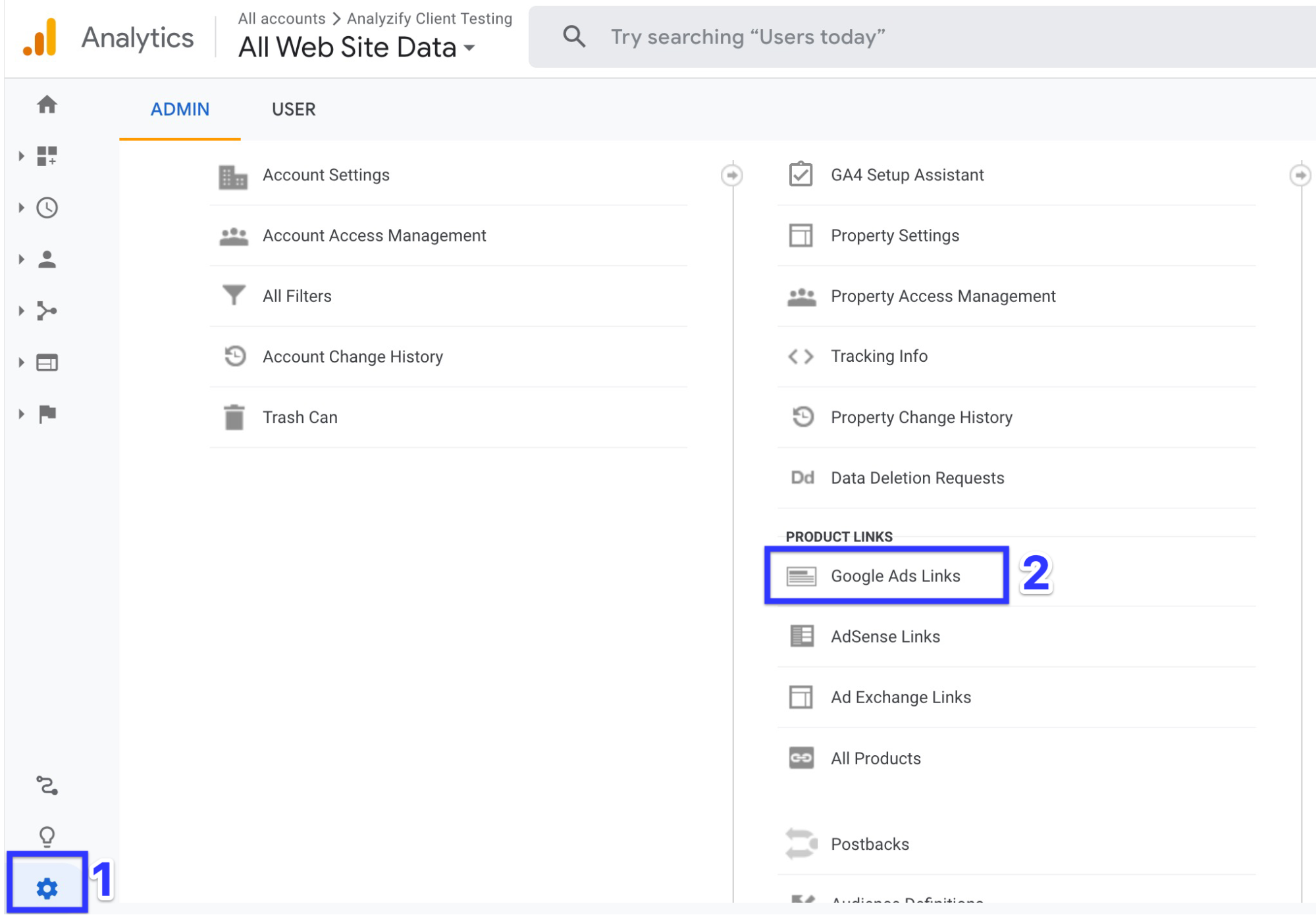 Log in to Universal Analytics Account