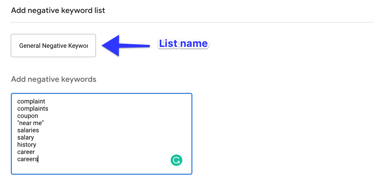 Fill in your list