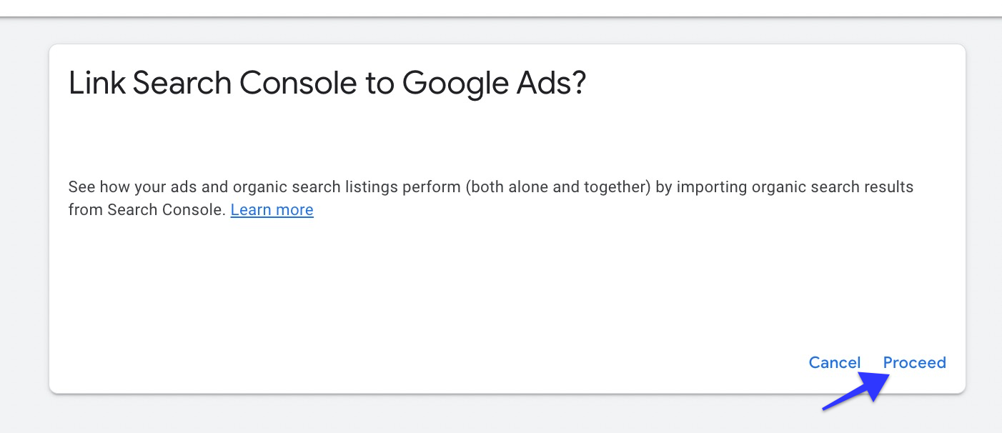 Link Search Console to Google Ads