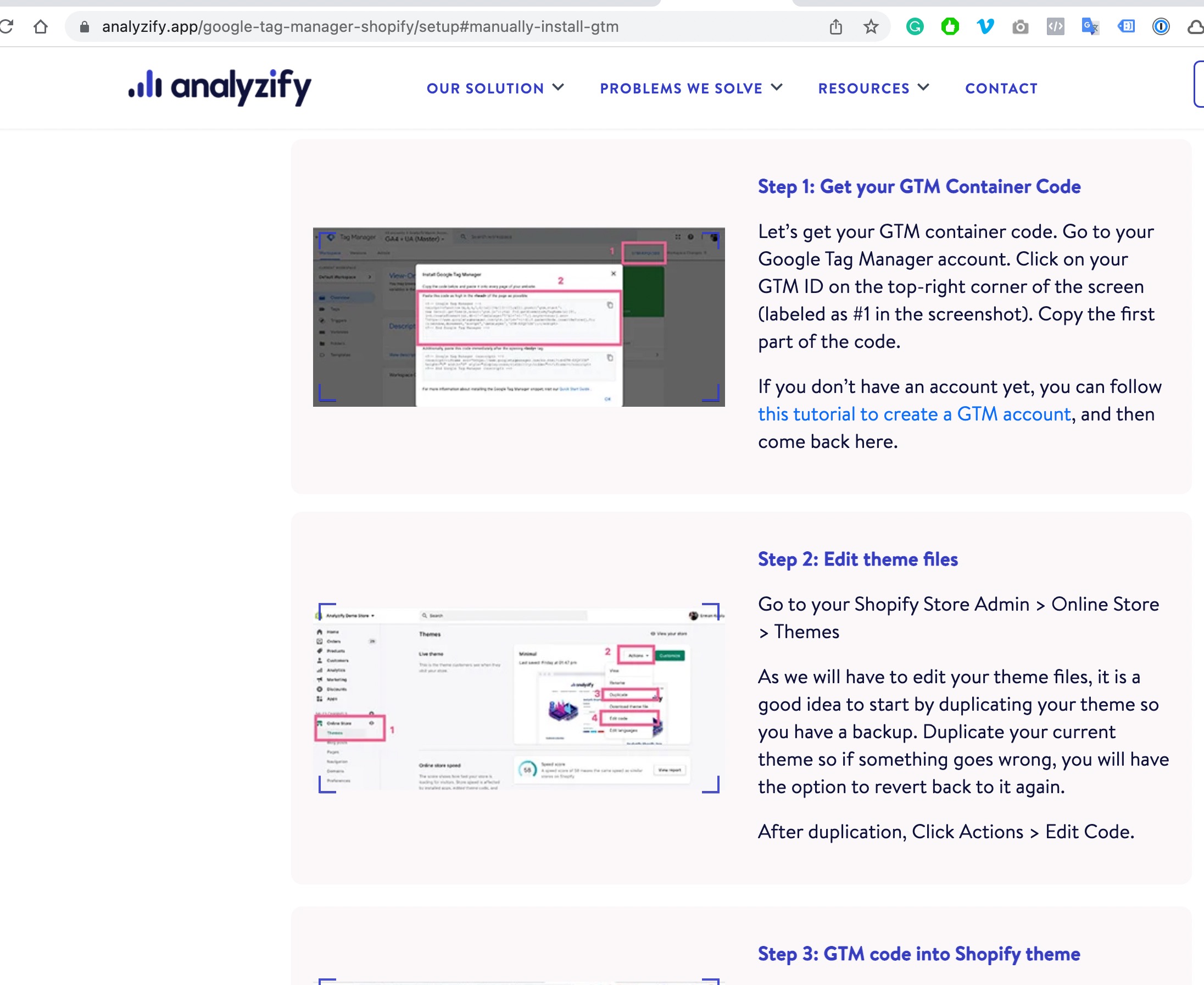 Install Google Tag Manager on Shopify