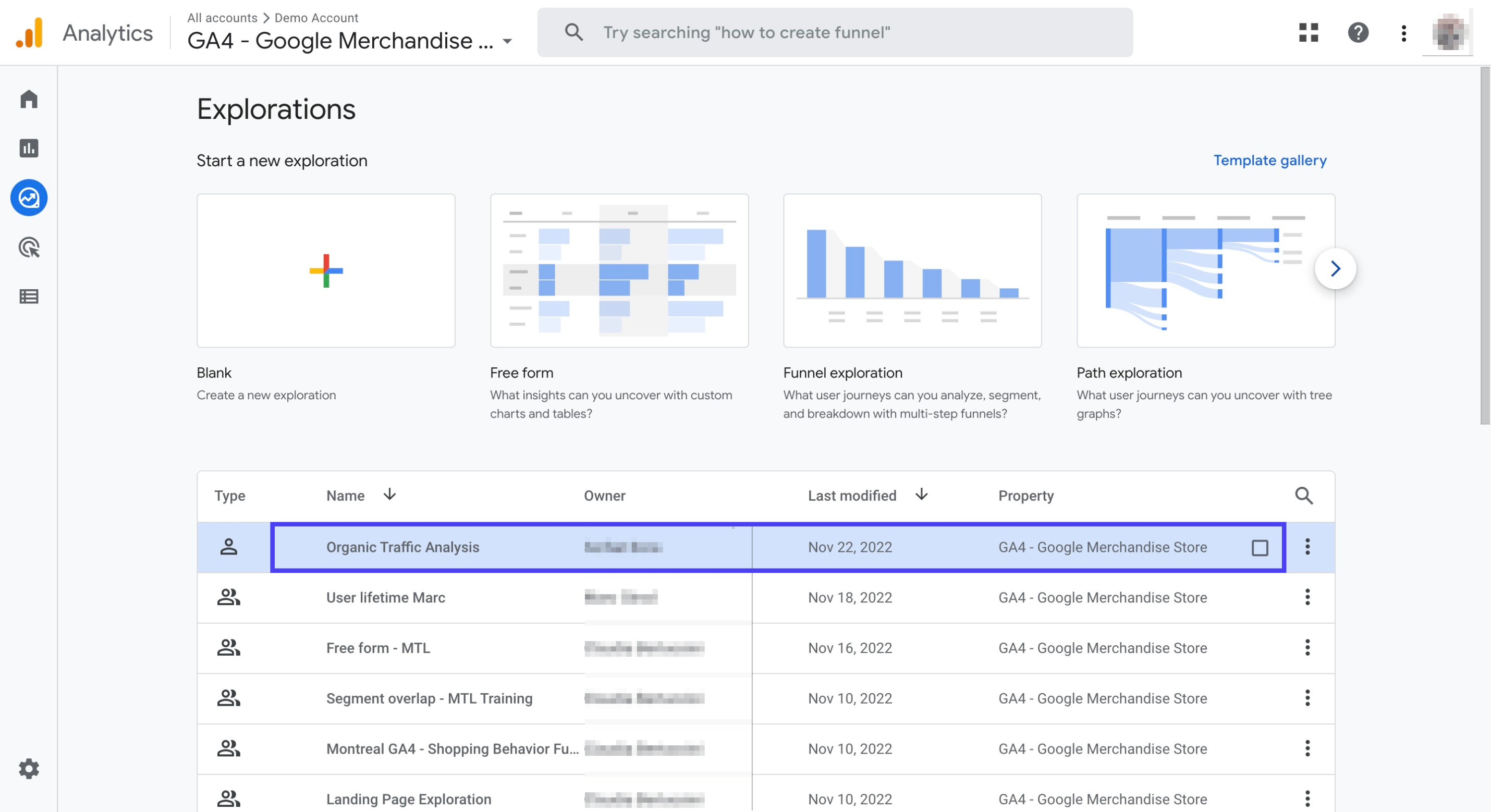 Find 'Organic Traffic Analysis'