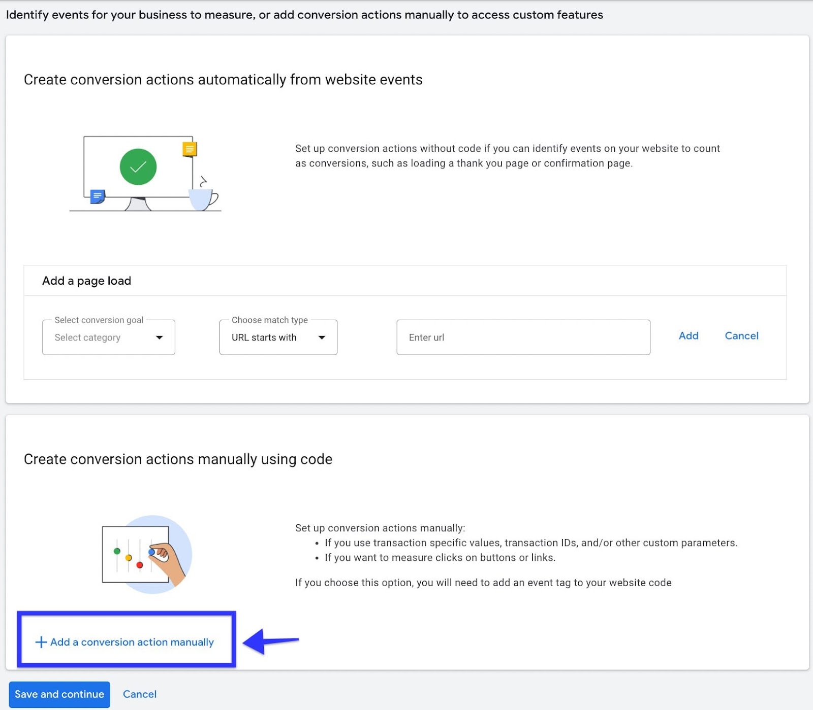 Add Conversion Manually