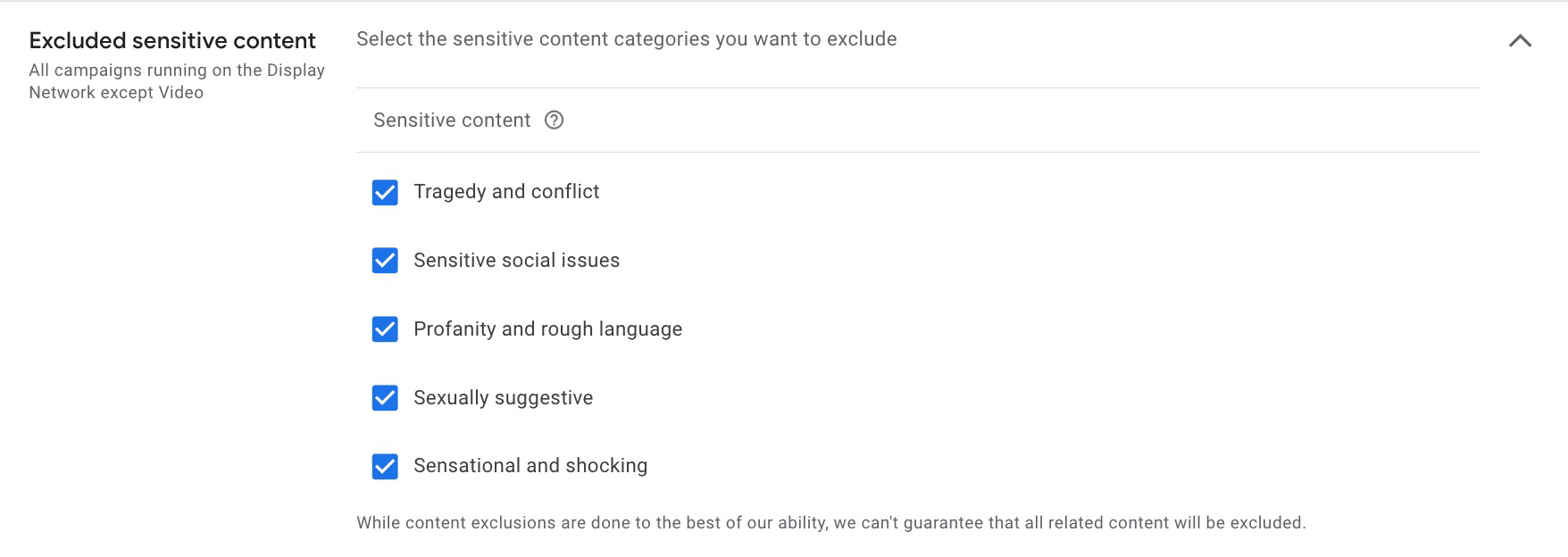 Exclude sensitive content
