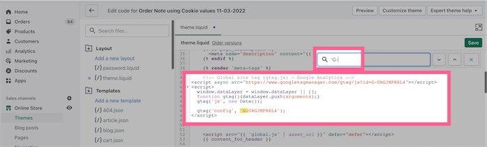 GA4 Code block on Shopify