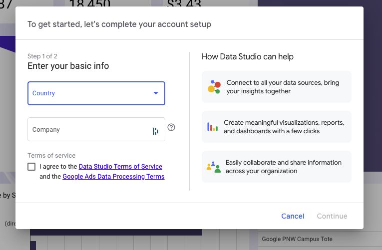 Google Data Studio Account